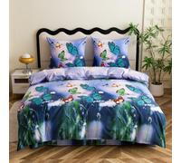 Cotton Market Ropa de cama - Juego de ropa de cama de 3 piezas - Funda de edredón 135x200 cm y 2 fundas de almohada 70x80 cm - Mariposas