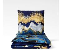 Cotton Market Ropa de cama - Juego de ropa de cama de 3 piezas - Funda nórdica 135x200 cm y 2 fundas de almohada 70x80 cm - AGAT