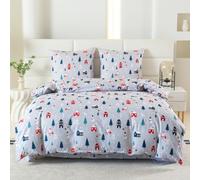 Cotton Market Ropa de cama navideña de 3 piezas de microfibra, funda nórdica de 220 x 200 cm, 2 fundas de almohada de 70 x 80 cm, microfibra, ropa de cama con cremallera, suave de cuidado fácil, ropa