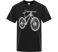 Cotton Men Clothing Mountain Bike Cycling T-Shirt Bicycle Amazing Shirt Fashion Tees Streetwear Male tee Black L