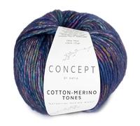 COTTON-MERINO TONES de Lanas Katia. Ovillo de color azulon Cod.307