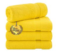Cotton Paradise Juego de 4 Toallas de baño turcas para baño, 100% algodón, Extra Grandes, de Felpa Suave, Color Amarillo