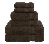 Cotton Paradise Juego de 6 Piezas, 100% Algodón Turco, Toallas Suaves y Absorbentes para Baño, 2 de Baño, 2 de Mano y 2 Faciales, Marrones