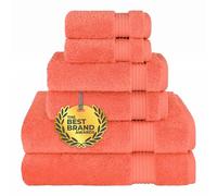 Cotton Paradise Juego de Toallas turcas de 6 Piezas, 100% algodón, Suaves, absorbentes, para baño, 2 Toallas de baño, 2 Toallas de Mano y 2 paños, Juego de Toallas Color Coral