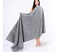Cotton Paradise Toalla de baño de Gran tamaño, 100% algodón, 100 x 80 cm, Extra Grande, Color Gris Claro