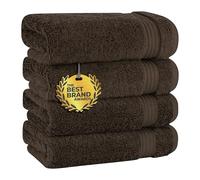 Cotton Paradise Toallas de mano para baño, 100 % algodón, juego de toallas de mano turcas de 4 piezas, toallas faciales suaves y absorbentes, toallas de mano marrones