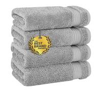 Cotton Paradise United Home Textile - Juego de 6 Toallas de Mano de algodón Turco, extrasuaves y absorbentes para Cara y Manos, de Lujo y Calidad de Hotel, Color Gris Claro