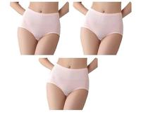 Cotton Period Panties Heavy Flow Underwear Postpartum Panty Stretchy Menstrual Knickers Absorbent Briefs Breathable Leak Proof Crotch Comfortable First Starter Kit 3-Pack Pink Xxl