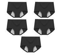 Cotton Period Panties Teenage Girls Briefs Heavy Flow Leak Proof Crotch Menstrual Underwear Sporty Panty Postpartum High Waist Knickers Multipack Pack Of 5 Black Xl