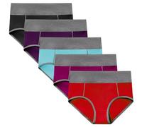 Cotton Period Pants For Teenage Girls Heavy Flow Extra Protection Absorbent Menstrual Knickers Leak Proof Postpartum Panty Teenage Girls Breathable Briefs Pack Of 5 Multicolor XXL