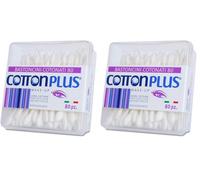 Cotton Plus - Bastones de algodón para maquillaje 80 uds. - LÍNEA BEAUTY | COTTON FIOC PARA EL MAKE-UP | Dos cabezales diferentes, dos funciones. (Paquete de 2)