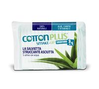 Cotton Plus SMAKE-UP Aloe Vera Maxi, 40 unidades | Desmaquillante natural! Toallitas desmaquillantes secas patentadas, sin conservantes, 100% naturales