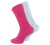 Cotton Prime 2-4 pares de calcetines de alpaca, calcetines de lana con cálida lana de alpaca para hombre y mujer, 2 Pares Rosa Azul Claro, 35-38