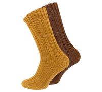 Cotton Prime 2-4 pares de calcetines de alpaca, calcetines de lana con cálida lana de alpaca para hombre y mujer, 2 Pares Oro Amarillo-Marrón, 35-38