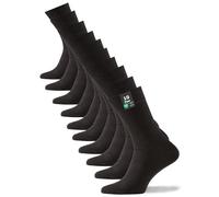 Cotton Prime Calcetines básicos de algodón para hombre y mujer (10 pares) Calcetines clásicos con algodón, negro, blanco, antracita, azul, multicolor, tallas: 35-50, 10 Pairs Black, 39-42