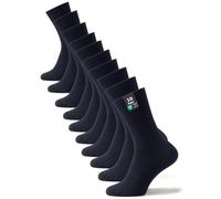 Cotton Prime Calcetines básicos de algodón para hombre y mujer (10 pares) Calcetines clásicos con algodón, negro, blanco, antracita, azul, multicolor, tallas: 35-50, 10 Pares Azul Marino, 43-46