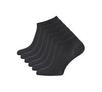 Cotton Prime Calcetines deportivos unisex para hombre y mujer, 6 pares de calcetines cortos de bambú viscosa - Calcetines deportivos transpirables para uso diario y deporte, 6 negros, 35-38