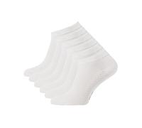 Cotton Prime Calcetines deportivos unisex para hombre y mujer, 6 pares de calcetines cortos de bambú viscosa - Calcetines deportivos transpirables para uso diario y deporte, 6 blancos, 43-46