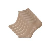 Cotton Prime Calcetines deportivos unisex para hombre y mujer, 6 pares de calcetines cortos de bambú viscosa - Calcetines deportivos transpirables para uso diario y deporte, 6 x beige, 39-42