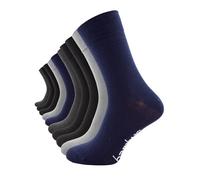 Cotton Prime Calcetines hombre mujer de bambú viscosa 10 pares, calcetines unisex Business Classic de bambú, suaves y transpirables, color negro blanco multicolor, 35-38 39-42 43-46, Mezcla Negro/Azul