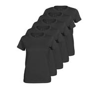 Camiseta básica para mujer, 100% algodón, cuello redondo, S