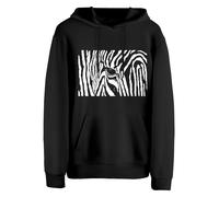 Cotton Prime Sudadera 'Black & White Zebra Eye' negro / blanco L negro / blanco