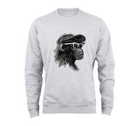 Cotton Prime Sudadera 'Cool Monkey mit Brille ' gris / gris oscuro / blanco M gris / gris oscuro / blanco