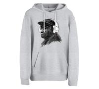 Cotton Prime Sudadera 'Monkey Mit DJ-Kopfhörer' gris / antracita / blanco S gris / antracita / blanco