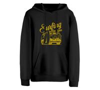 Cotton Prime Sudadera 'Surf Time - Urlaub & Meer' mostaza / negro XL mostaza / negro