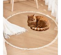 Cotton Rope Area Rug for Cats, Cat Scratching Rug, Soft and Stylish Home Accent, Large Cat Scratching Mat Natural Pad, Easy Clean, Washable, Multiple Sizes (C,Large)