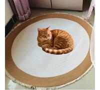 Cotton Rope Area Rug for Cats, Cat Scratching Rug, Soft and Stylish Home Accent, Large Cat Scratching Mat Natural Pad, Easy Clean, Washable, Multiple Sizes (A,Small)