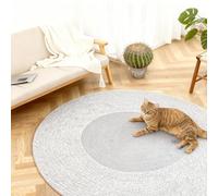 Cotton Rope Area Rug for Cats, Nestoly Cat Scratching Rug, Pet Cat Rug, Washable Round Vintage Reversible Woven Tassel Rugs, Stylish Home Accent, Easy Clean, Multiple Sizes (45cm/17.7in,Gery2)