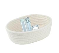 Cotton Rope Basket, Nursery Bins & Boxes, (11.81x6.69x3.54 inches) Handmade Decorative Storage Basket Laundry Solution for Birthday, New Year, Christmas, Easter