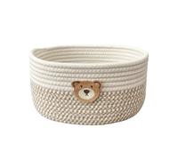 Cotton Rope Bin, Storage Basket, 9.84x7.09 Inches, Multi Purpose Reinforced Shape Compact Organizer Space Efficient, Decorative Holder for Towels, Books, Toys and Laundry