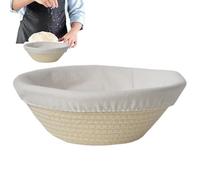 Cotton Rope Bread Proofing Basket - Handmade Round And Oval Baking Supplies With Removable Liner | For Artisan Breads, Pastry Making, Kitchen Gadget