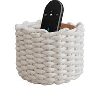 Cotton Rope Storage Basket, Coiled Rope Organizer, Woven Laundry Container, 7.87x7.09 Inches, Soft Flexible Box with Handles, for Clothes Desk Nursery Dorm Fruit Shower Use