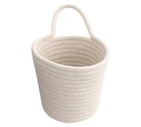 Cotton Rope Storage Basket - Hand Woven Organizer Container, Wall Basket with Handle for Kitchen, Bathroom, or Living Room, Decorative Storage Bin for Household Items