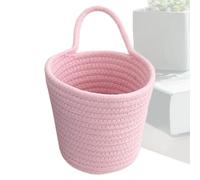 Cotton Rope Storage Basket - Hand-Woven Wall Organizer Basket | Wall Baskèt With Handle | Large Capacity Storage Bucket, Key And Wallet Holder, For Kitchen Bathroom Living Room (14x14cm)