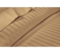 Cotton Sheets Set, Breathable & Cooling Sheets - Hotel Luxury Bed Sheets - Extra Soft- Easy Fit - 4 Piece Set - 600 Thread Count, Wrinkle Free - 32 CM Deep Pocket -Taupe Stripe, UK King Size