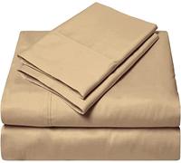 Cotton Sheets Set, Breathable & Cooling Sheets - Hotel Luxury Bed Sheets - Extra Soft- Easy Fit - 4 Piece Set - 600 Thread Count, Wrinkle Free - 32 CM Deep Pocket -Taupe Solid, Double Size