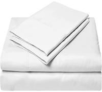 Cotton Sheets Set, Breathable & Cooling Sheets - Hotel Luxury Bed Sheets - Extra Soft- Easy Fit - 4 Piece Set - 600 Thread Count, Wrinkle Free - 32 CM Deep Pocket -White Solid, Single Size