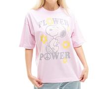 Cotton Soul Peanuts Flower Power - Camiseta de gran tamaño para mujer, color rosa claro, rosa claro, L