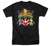 Cotton Soul Retro Films & Cult TV Collection - Camiseta para hombre, Negro - Power Rangers Unite, M