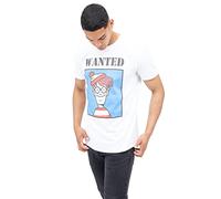 Cotton Soul Where's Wally Wanted - Camiseta unisex, color blanco, talla XXL, blanco, XXL