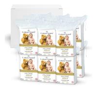 COTTON SOUND Gold Baby - Faldón de 12 paquetes de 60 piezas para niños, 100% algodón hidrófilo, cuadrados, 9 x 11 cm, hipoalergénicos y biodegradables, dermatológicamente probados, fabricado en Italia