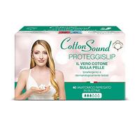 COTTON SOUND Proteggislip con algodón 40 piezas, 100% algodón hidrofílico, anatómico plegado en bolsitas, hipoalergénicos, dermatológicamente probados, máxima absorción, Made in Italy