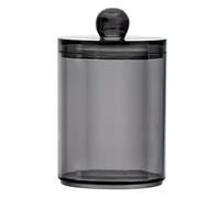 Cotton Swab Dispenser - Makeup Cotton Balls Holder Swab Storage Box, Clear Black Bathroom Container | Cosmetic Organizer for Vanity, Countertop, Home Use