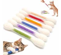 Cotton Swabs Cat Toys with Catnip,6pcs Giant Cotton Swab Cat Toys,Durable Dental Teething Stick,Felt Kitty Kicker Toy Stick,Interactive Biting Toy for Indoor Anxiety Digestive,Stress Relief(Colorful)