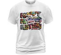Cotton T Shirt Happy Mondays Pills 'n' Thrills and Belaches Album TeeWhiteM