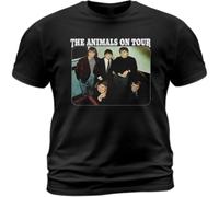 Cotton T Shirt The Animals on Tour Album John Steel Mick Gallagher Eric Burdon Black M
